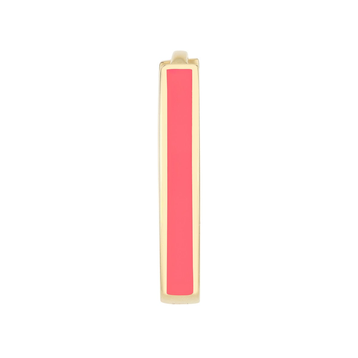 Birmingham Jewelry - 14K Yellow Gold Neon Pink Enamel Baby Hoop Earrings - Birmingham Jewelry