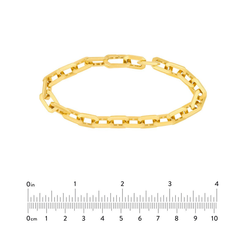 Birmingham Jewelry - 14K Yellow Gold Octagon Long Link Fancy Bracelet - Birmingham Jewelry