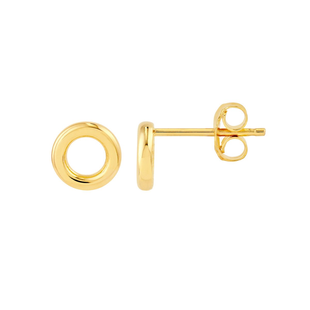 Birmingham Jewelry - 14K Yellow Gold Open Circle Stud Earrings - Birmingham Jewelry