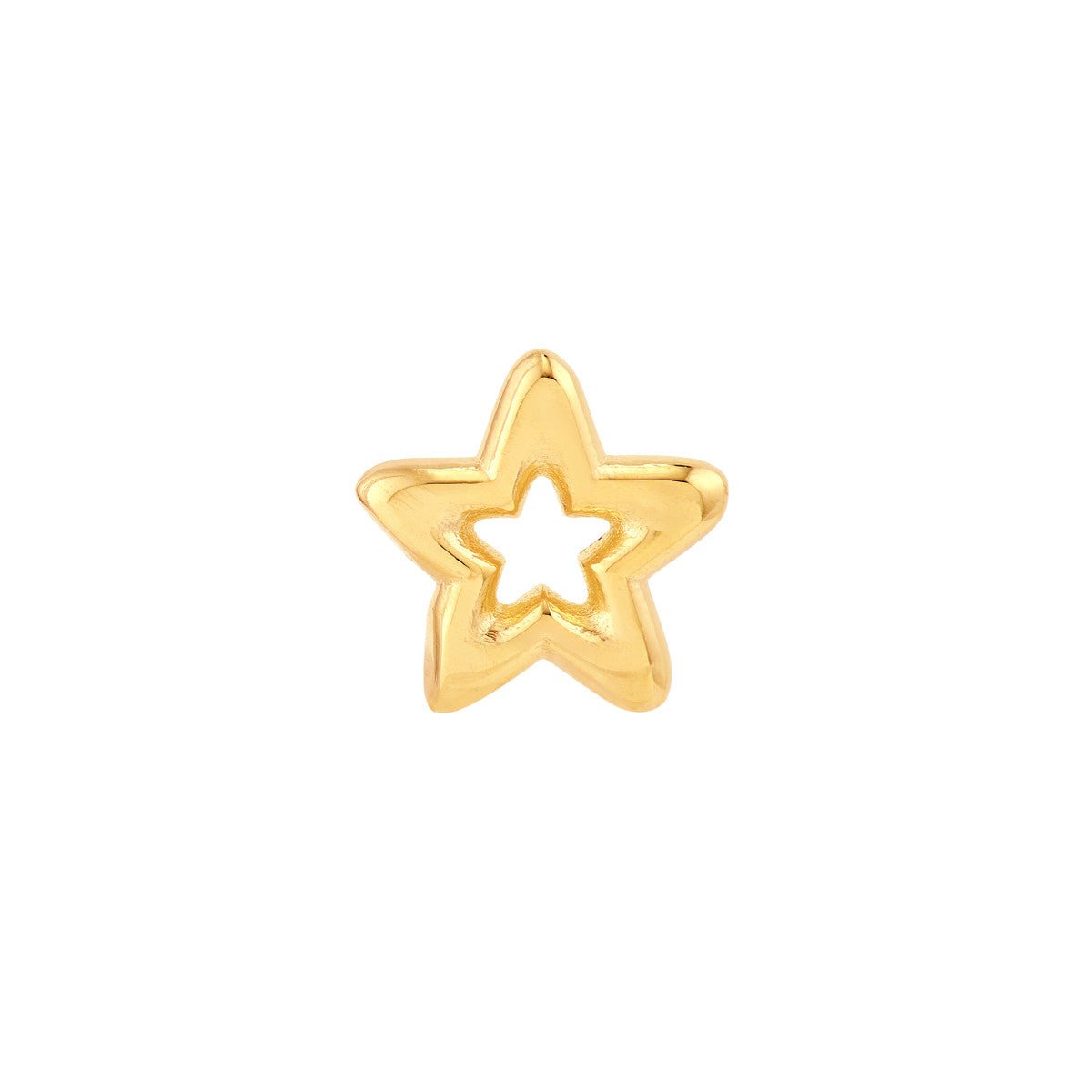 Birmingham Jewelry - 14K Yellow Gold Open Star Stud Earrings - Birmingham Jewelry