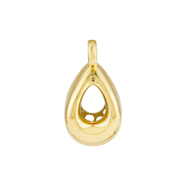 Birmingham Jewelry - 14K Yellow Gold Open Teardrop Oval Charm - Birmingham Jewelry