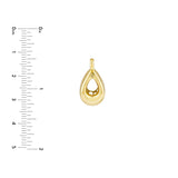 Birmingham Jewelry - 14K Yellow Gold Open Teardrop Oval Charm - Birmingham Jewelry