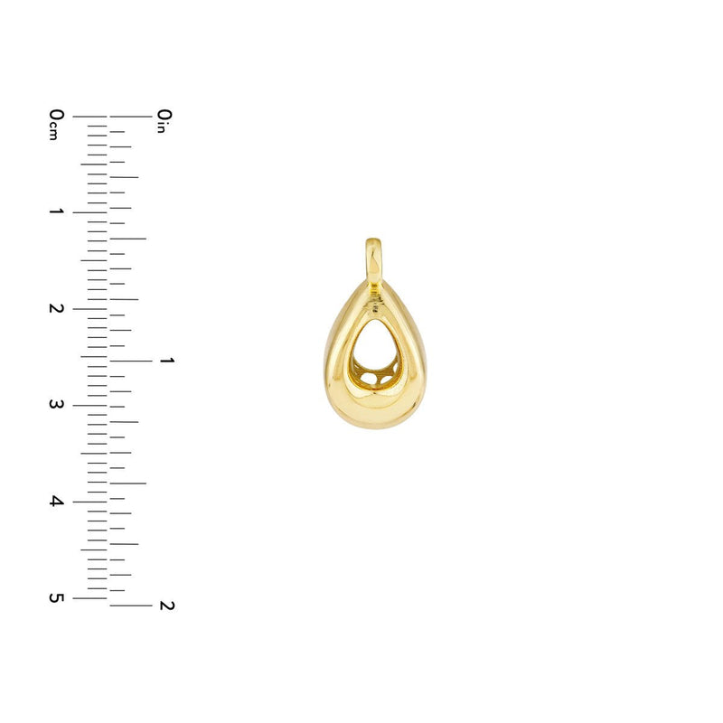 Birmingham Jewelry - 14K Yellow Gold Open Teardrop Oval Charm - Birmingham Jewelry