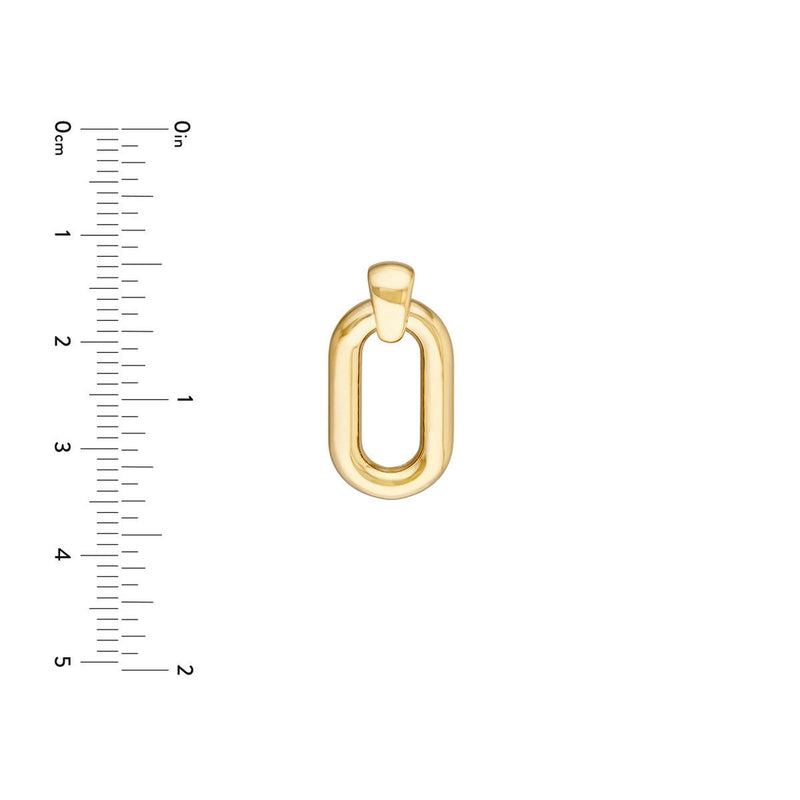Birmingham Jewelry - 14K Yellow Gold Oval Door Knocker Hoop Earrings - Birmingham Jewelry