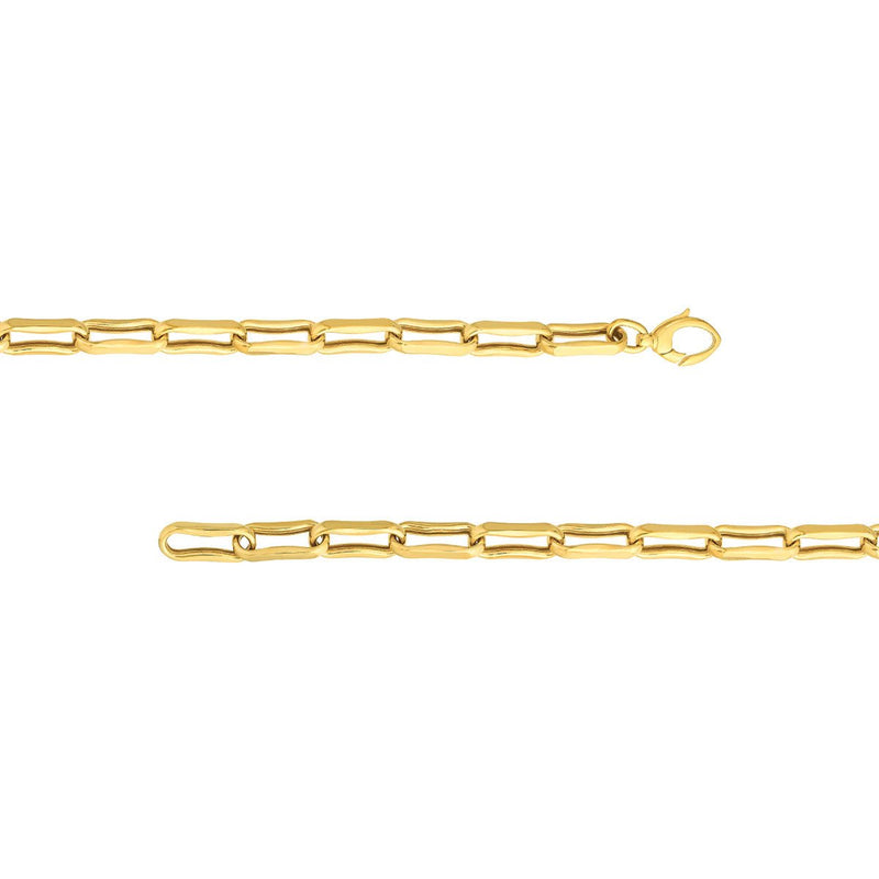 Birmingham Jewelry - 14K Yellow Gold Oval Pinched Link Bracelet - Birmingham Jewelry