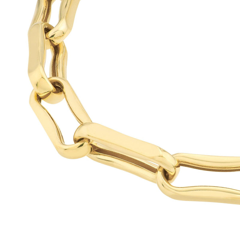 Birmingham Jewelry - 14K Yellow Gold Oval Pinched Link Bracelet - Birmingham Jewelry