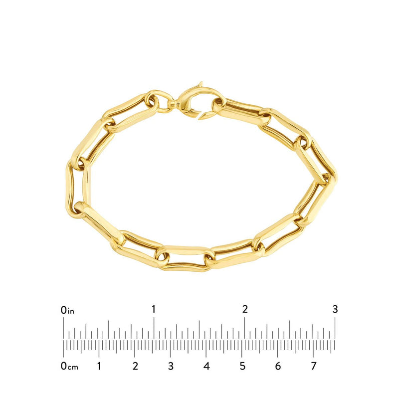 Birmingham Jewelry - 14K Yellow Gold Oval Pinched Link Bracelet - Birmingham Jewelry