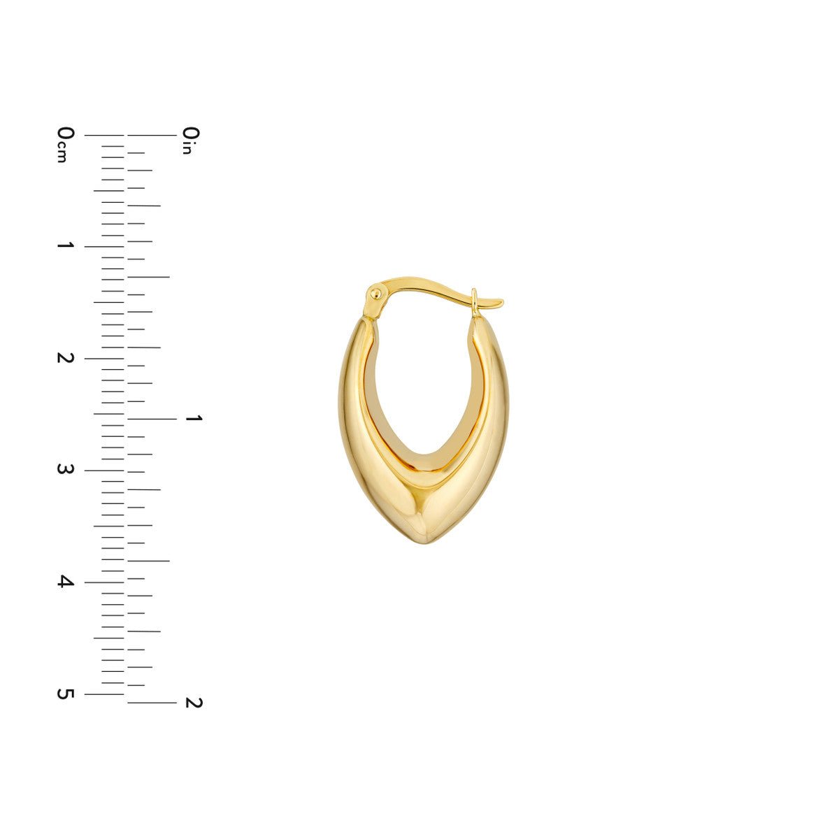 Birmingham Jewelry - 14K Yellow Gold Oval Pointed Teardrop Hoop Earrings - Birmingham Jewelry