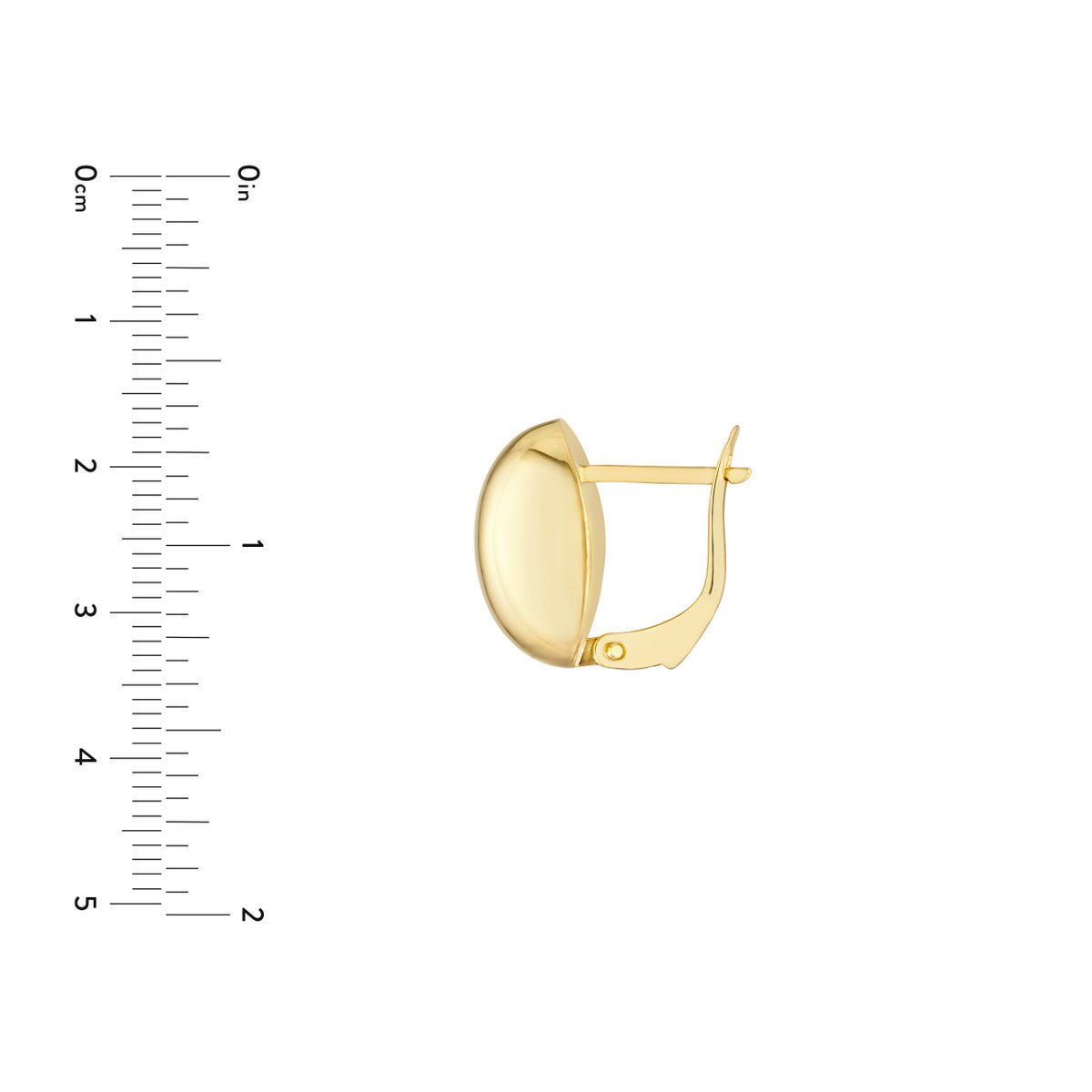 Birmingham Jewelry - 14K Yellow Gold Oval Polished Button Omega Earrings - Birmingham Jewelry