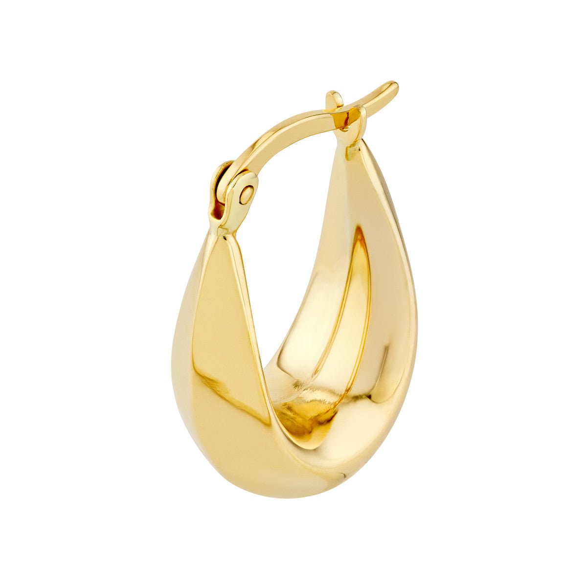 Birmingham Jewelry - 14K Yellow Gold Oval Teardrop Hoop Earrings - Birmingham Jewelry