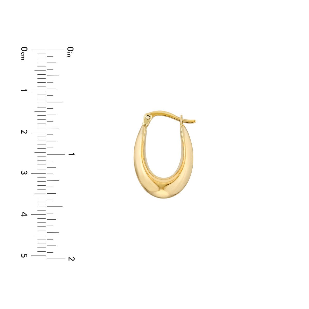 Birmingham Jewelry - 14K Yellow Gold Oval Teardrop Hoop Earrings - Birmingham Jewelry