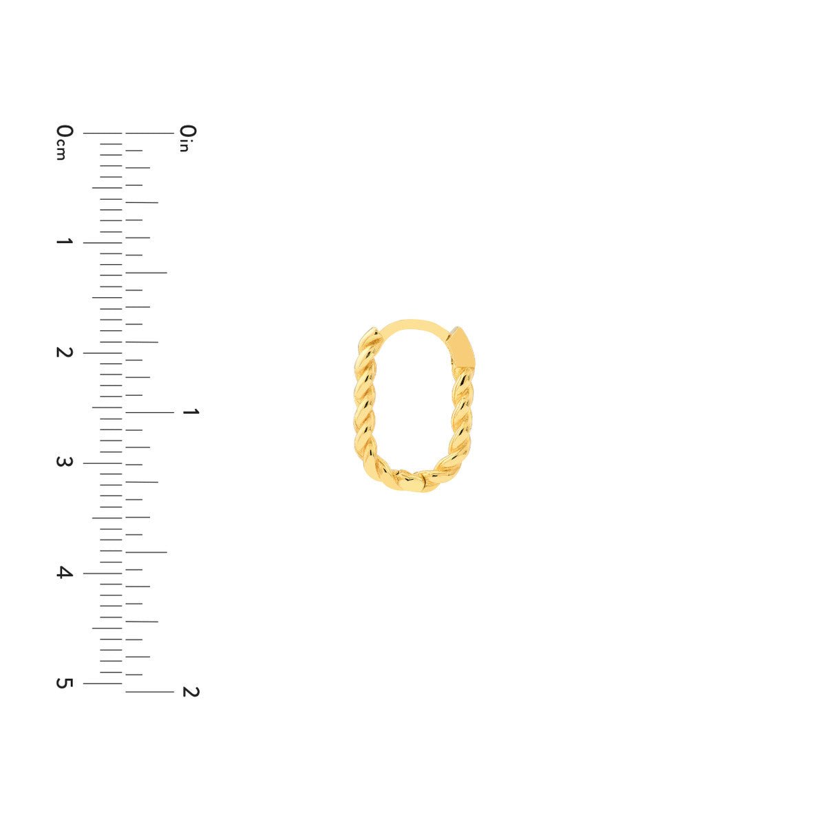 Birmingham Jewelry - 14K Yellow Gold Oval Twist Hoop Earrings - Birmingham Jewelry
