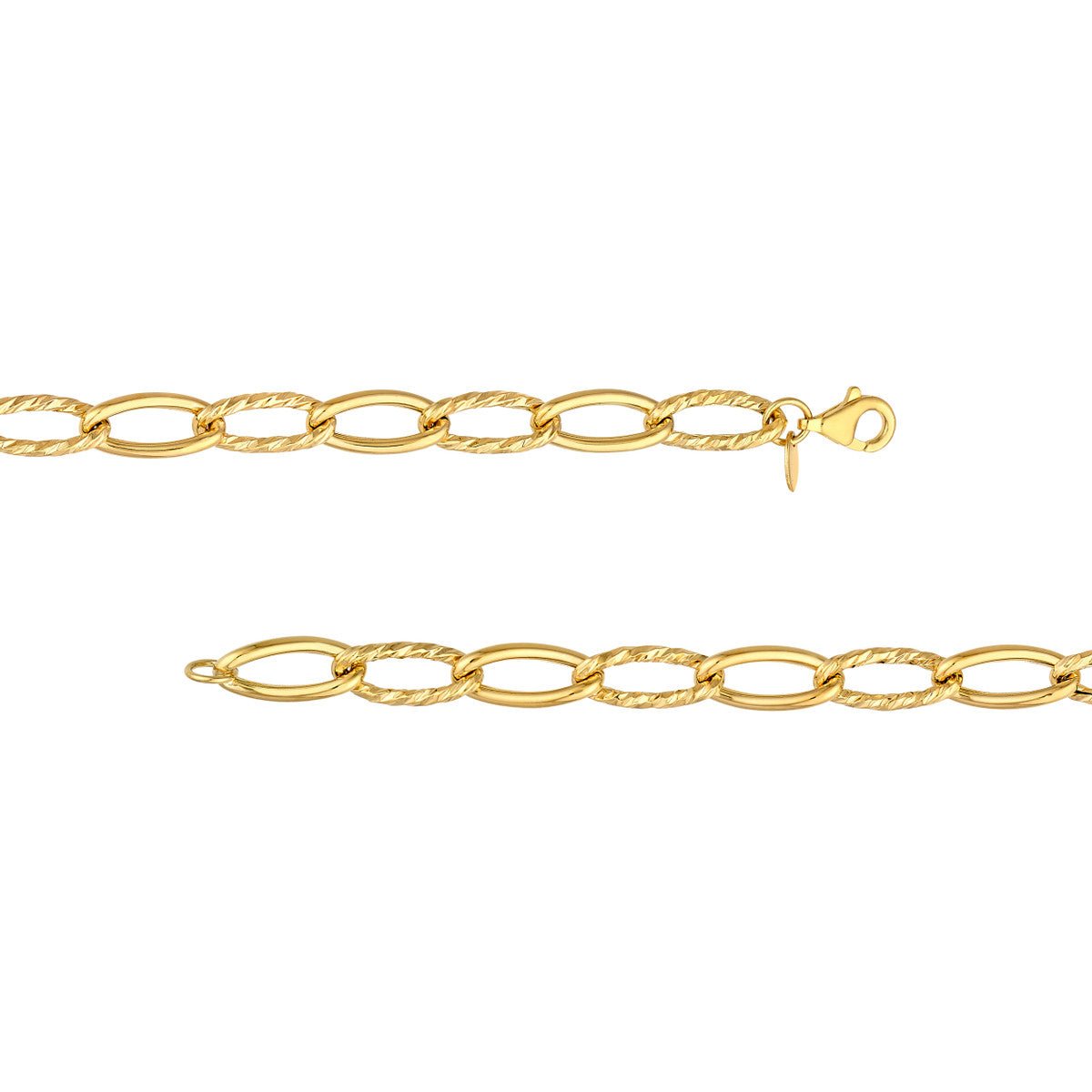 Birmingham Jewelry - 14K Yellow Gold Oval Twist Polished Links Chain - Birmingham Jewelry