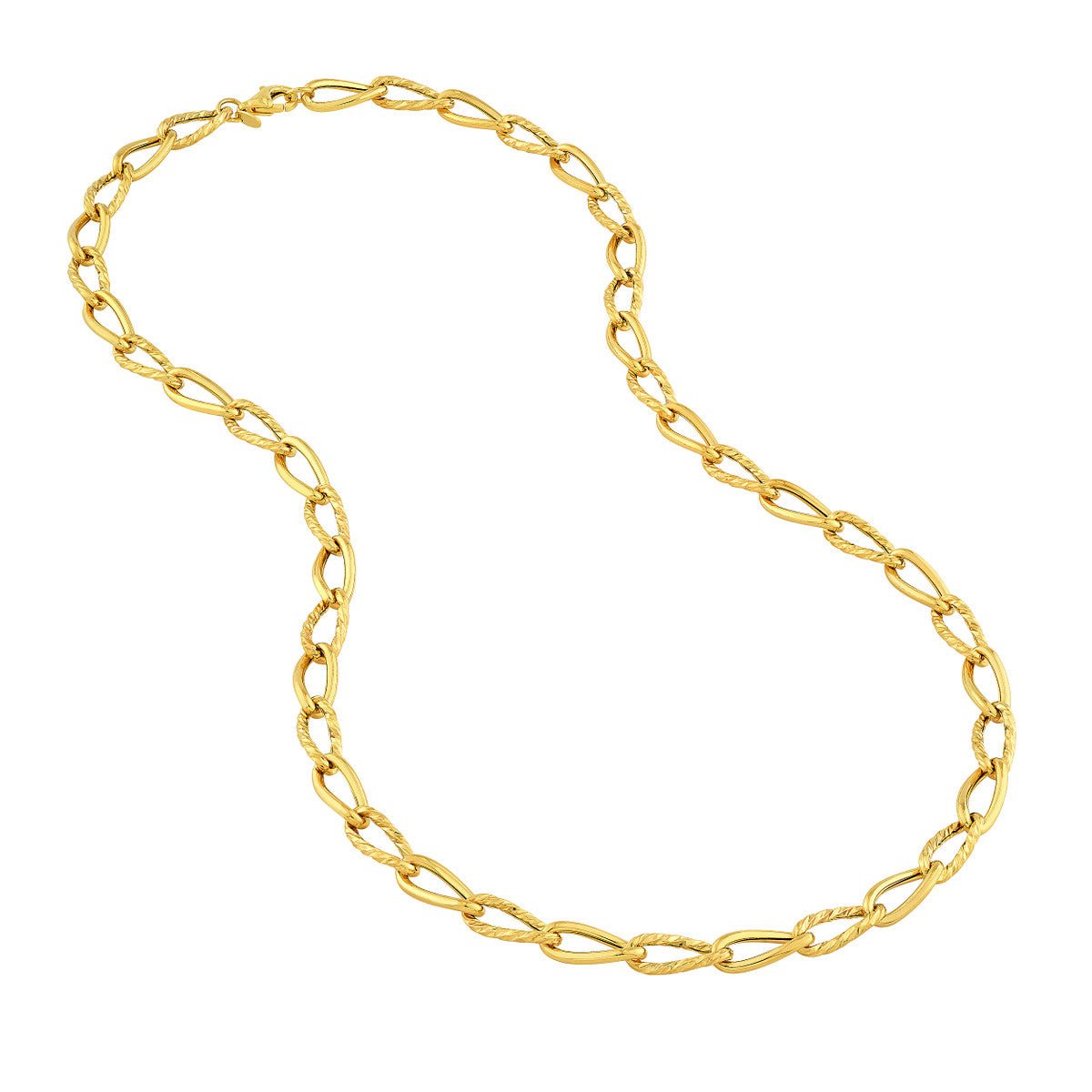 Birmingham Jewelry - 14K Yellow Gold Oval Twist Polished Links Chain - Birmingham Jewelry