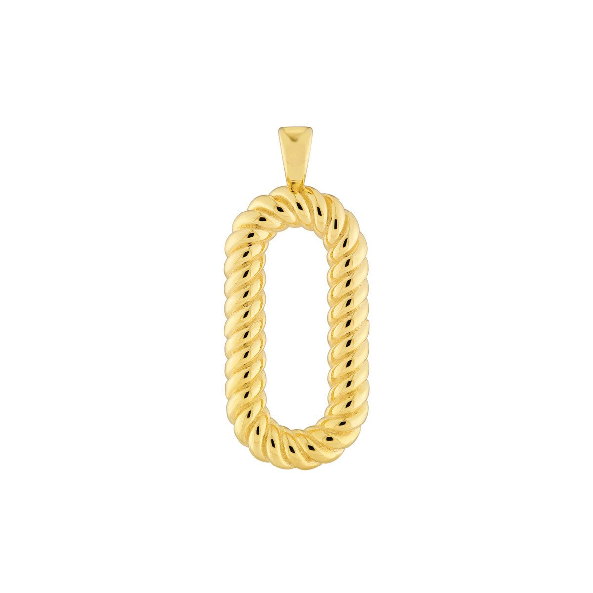 Birmingham Jewelry - 14K Yellow Gold Oval Twisted Pendant - Birmingham Jewelry