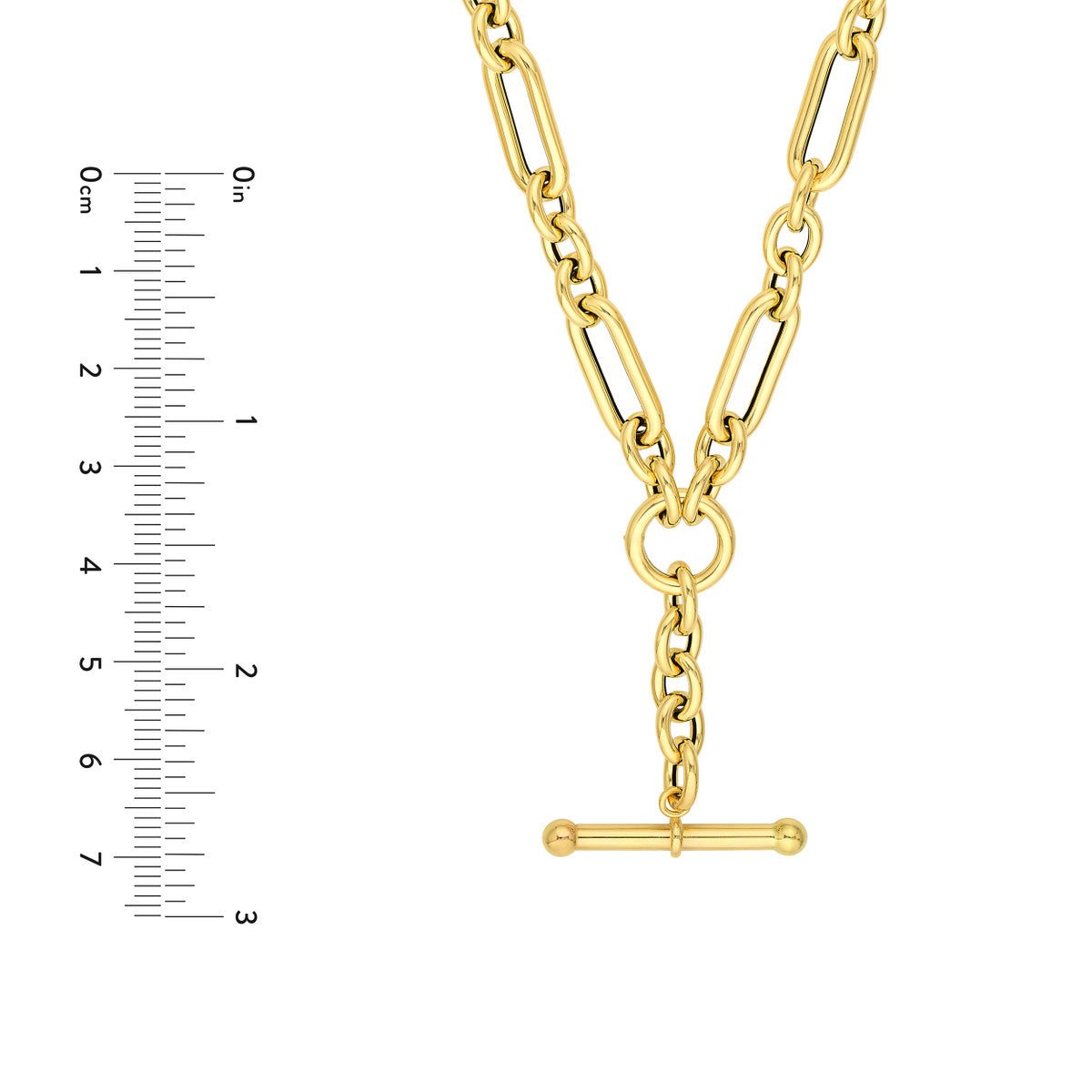 Birmingham Jewelry - 14K Yellow Gold Paperclip (3+1) Lariat Necklace - Birmingham Jewelry