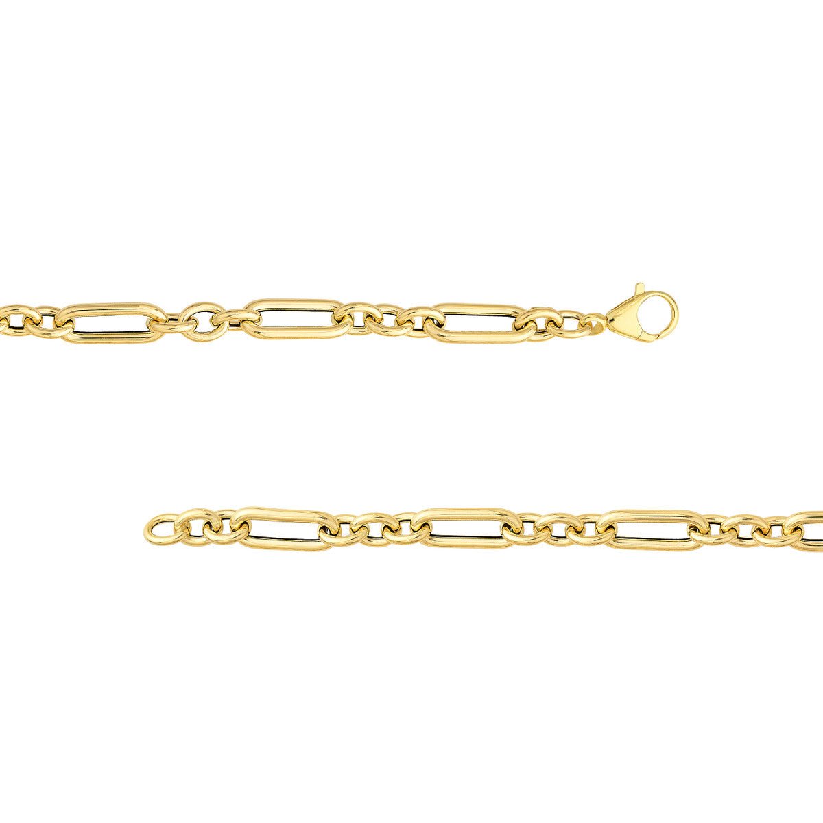 Birmingham Jewelry - 14K Yellow Gold Paperclip (3+1) Lariat Necklace - Birmingham Jewelry