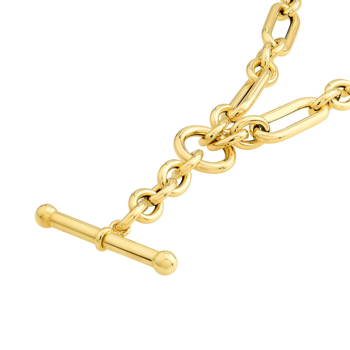 Birmingham Jewelry - 14K Yellow Gold Paperclip (3+1) Lariat Necklace - Birmingham Jewelry