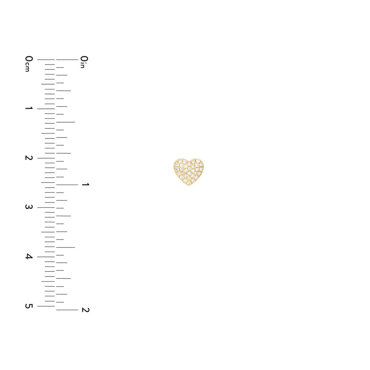 14K Yellow Gold Pave Diamond Heart Stud Earrings (1/5tcw) Birmingham Jewelry Earrings Birmingham Jewelry 