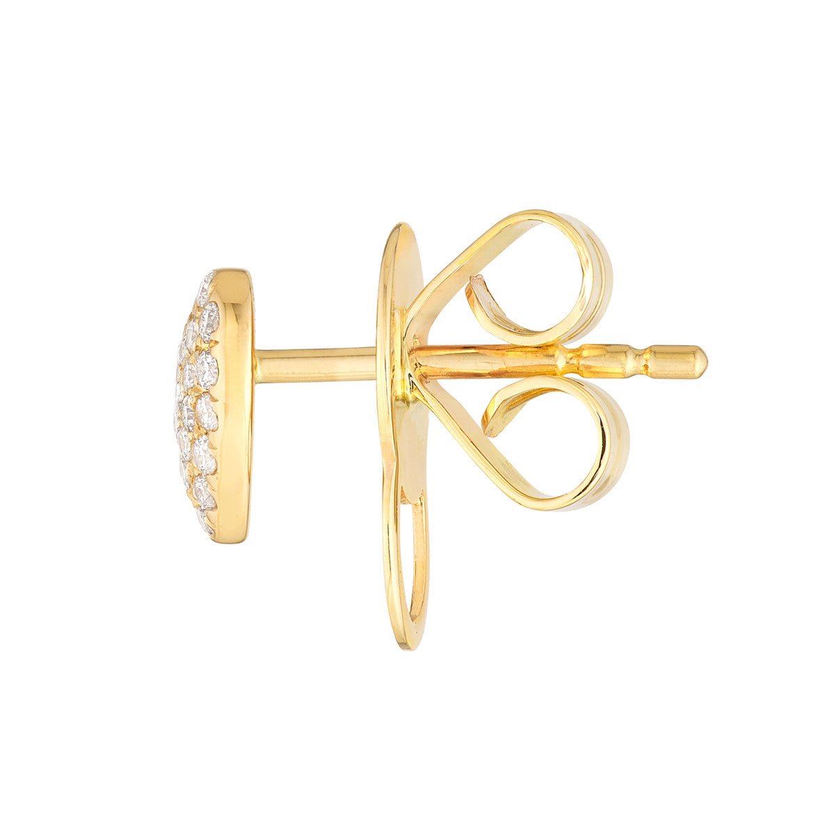 14K Yellow Gold Pave Diamond Heart Stud Earrings (1/5tcw) Birmingham Jewelry Earrings Birmingham Jewelry 