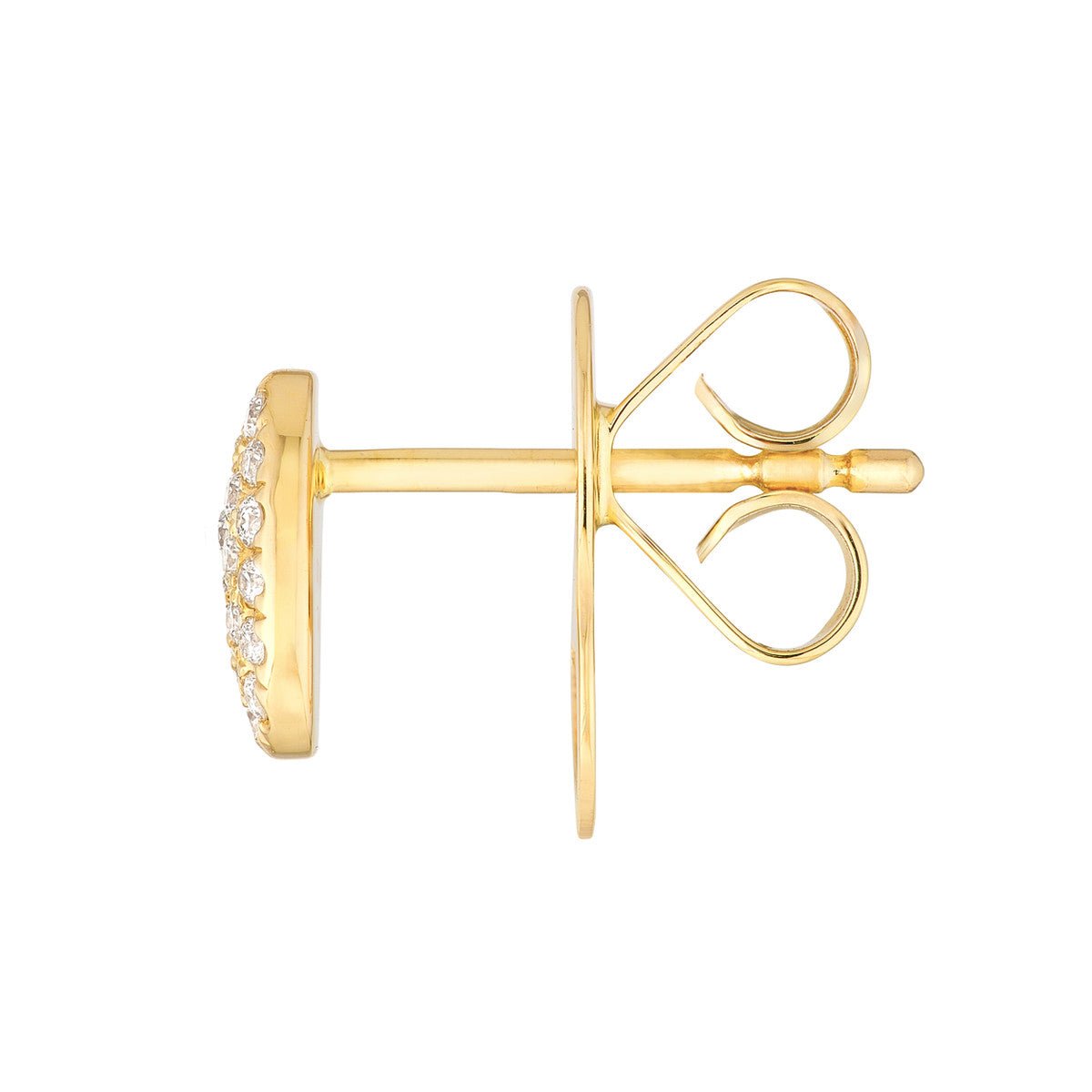 Birmingham Jewelry - 14K Yellow Gold Pave Diamond Oval Stud Earrings (1/6tcw) - Birmingham Jewelry