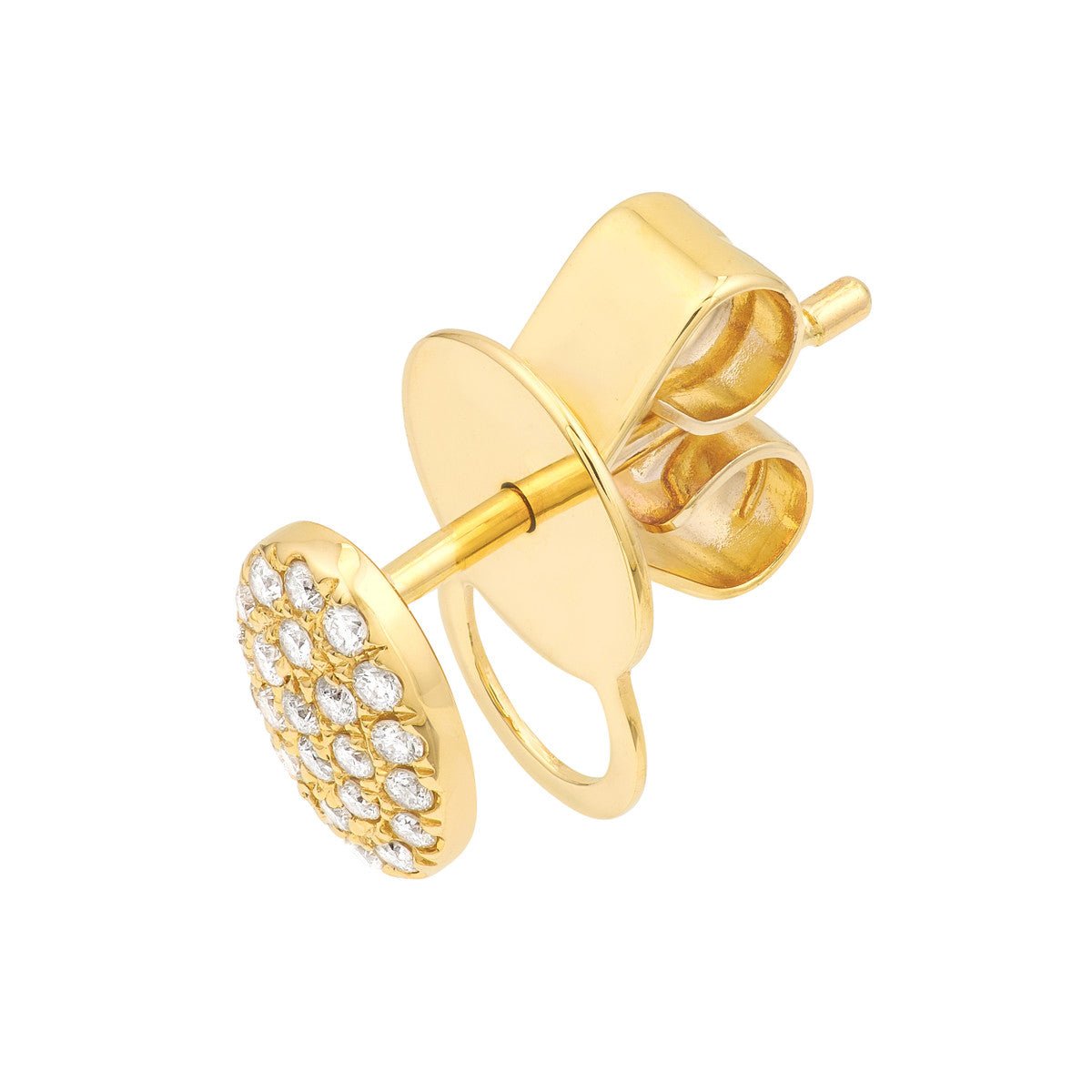Birmingham Jewelry - 14K Yellow Gold Pave Diamond Oval Stud Earrings (1/6tcw) - Birmingham Jewelry