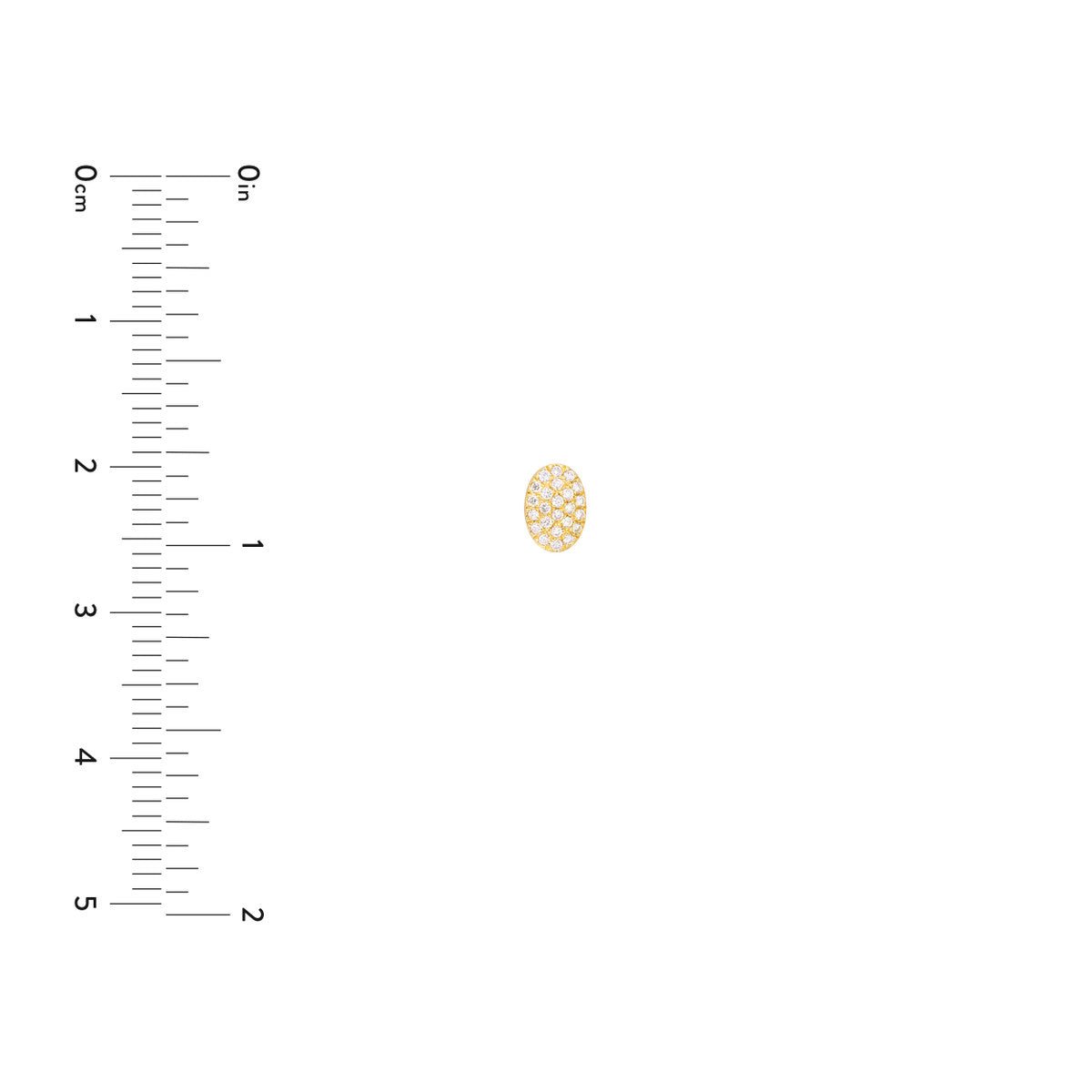 Birmingham Jewelry - 14K Yellow Gold Pave Diamond Oval Stud Earrings (1/6tcw) - Birmingham Jewelry
