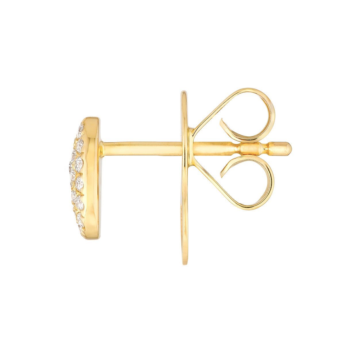 Birmingham Jewelry - 14K Yellow Gold Pave Diamond Oval Stud Earrings (1/6tcw) - Birmingham Jewelry