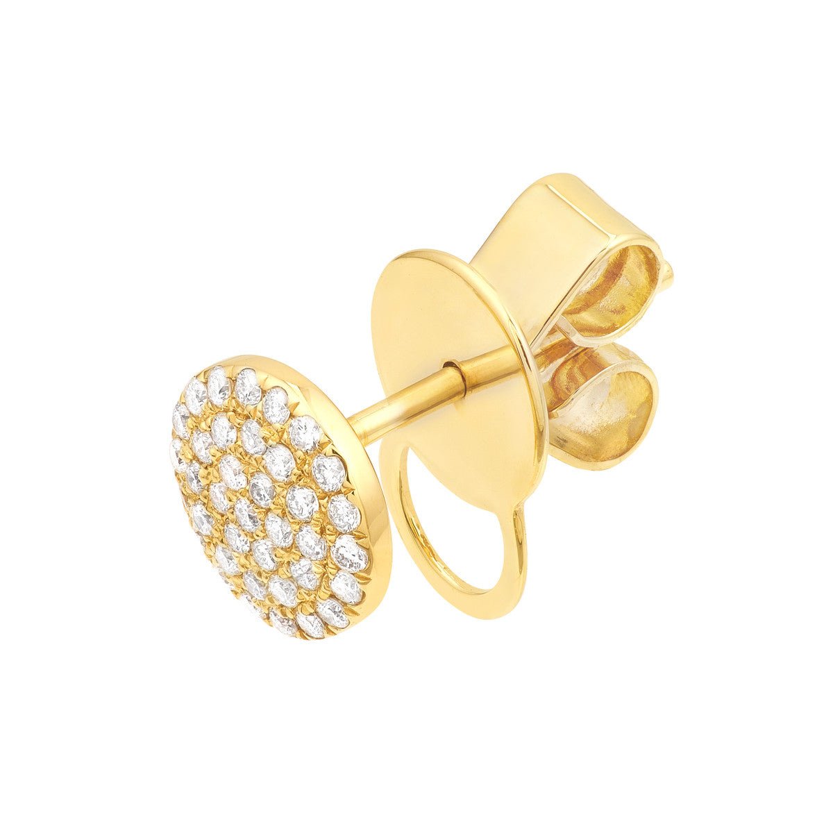 14K Yellow Gold Pave Diamond Round Stud Earrings (1/5tcw) Birmingham Jewelry Earrings Birmingham Jewelry 