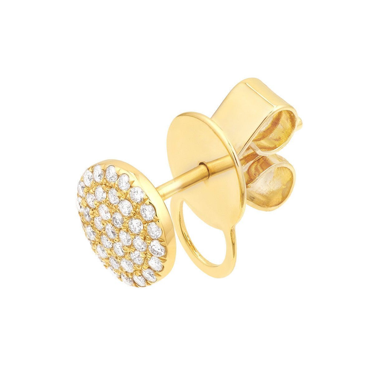 Birmingham Jewelry - 14K Yellow Gold Pave Diamond Round Stud Earrings (1/5tcw) - Birmingham Jewelry