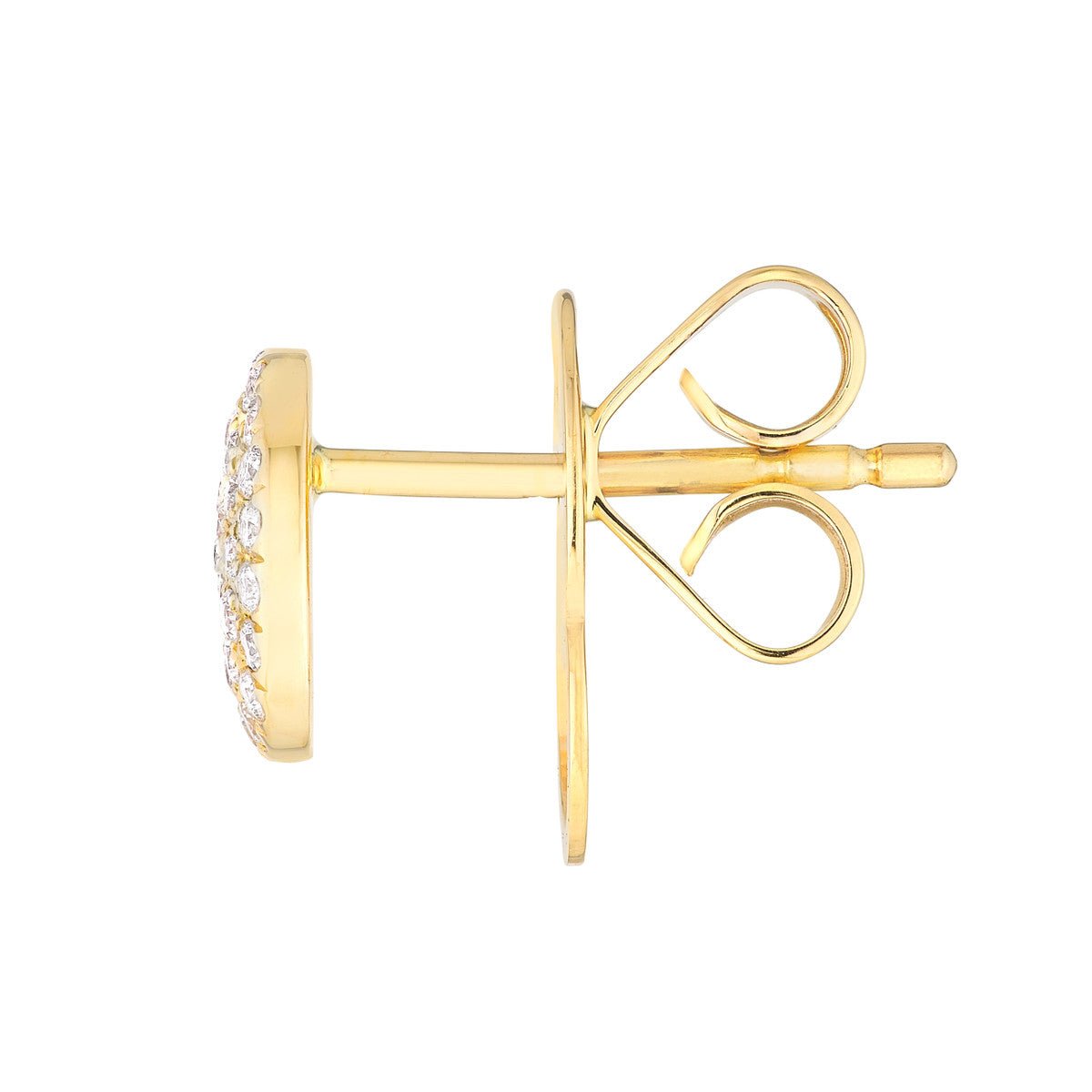 14K Yellow Gold Pave Diamond Round Stud Earrings (1/5tcw) Birmingham Jewelry Earrings Birmingham Jewelry 