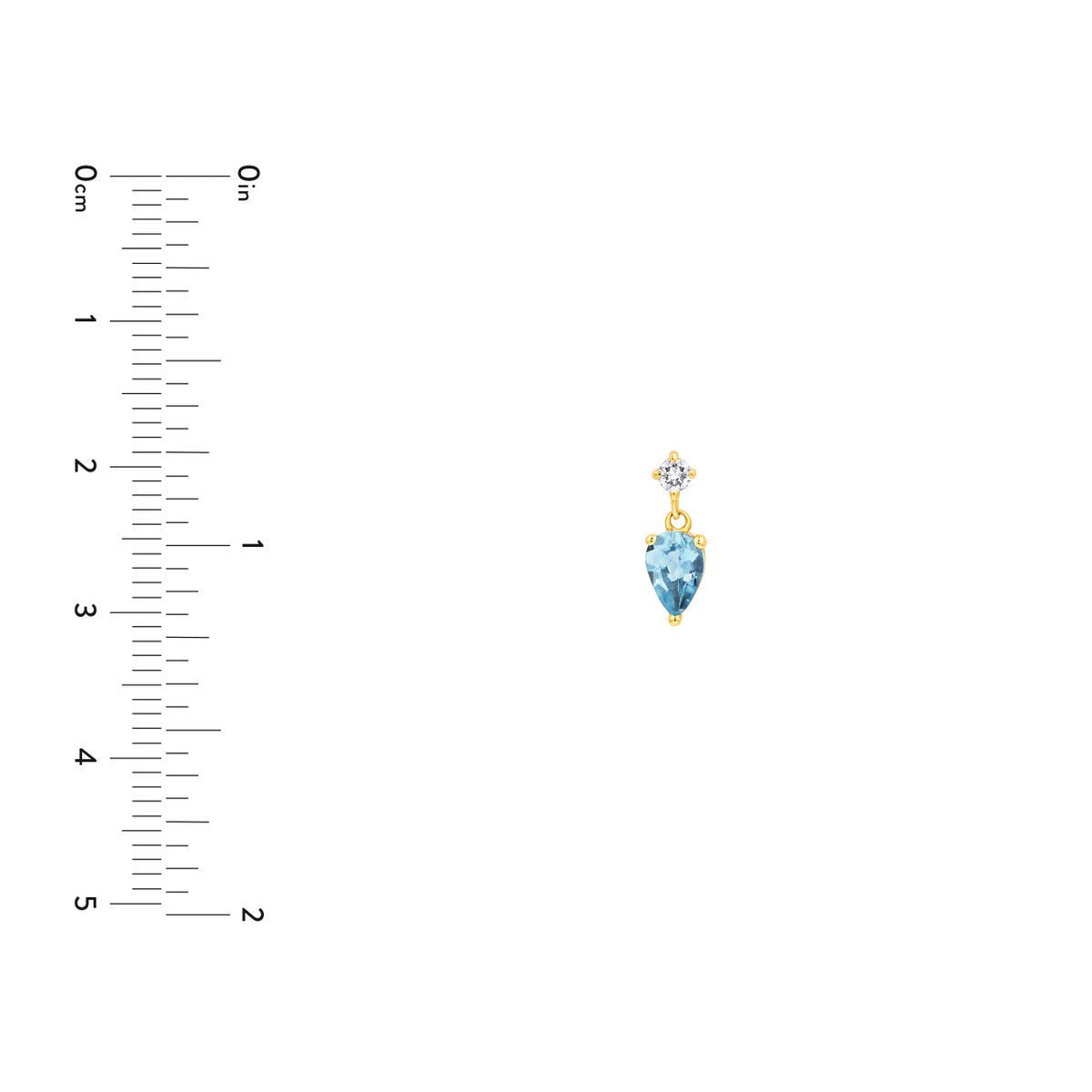 Birmingham Jewelry - 14K Yellow Gold Pear Shape Aquamarine & Diamond Stud Earrings - Birmingham Jewelry