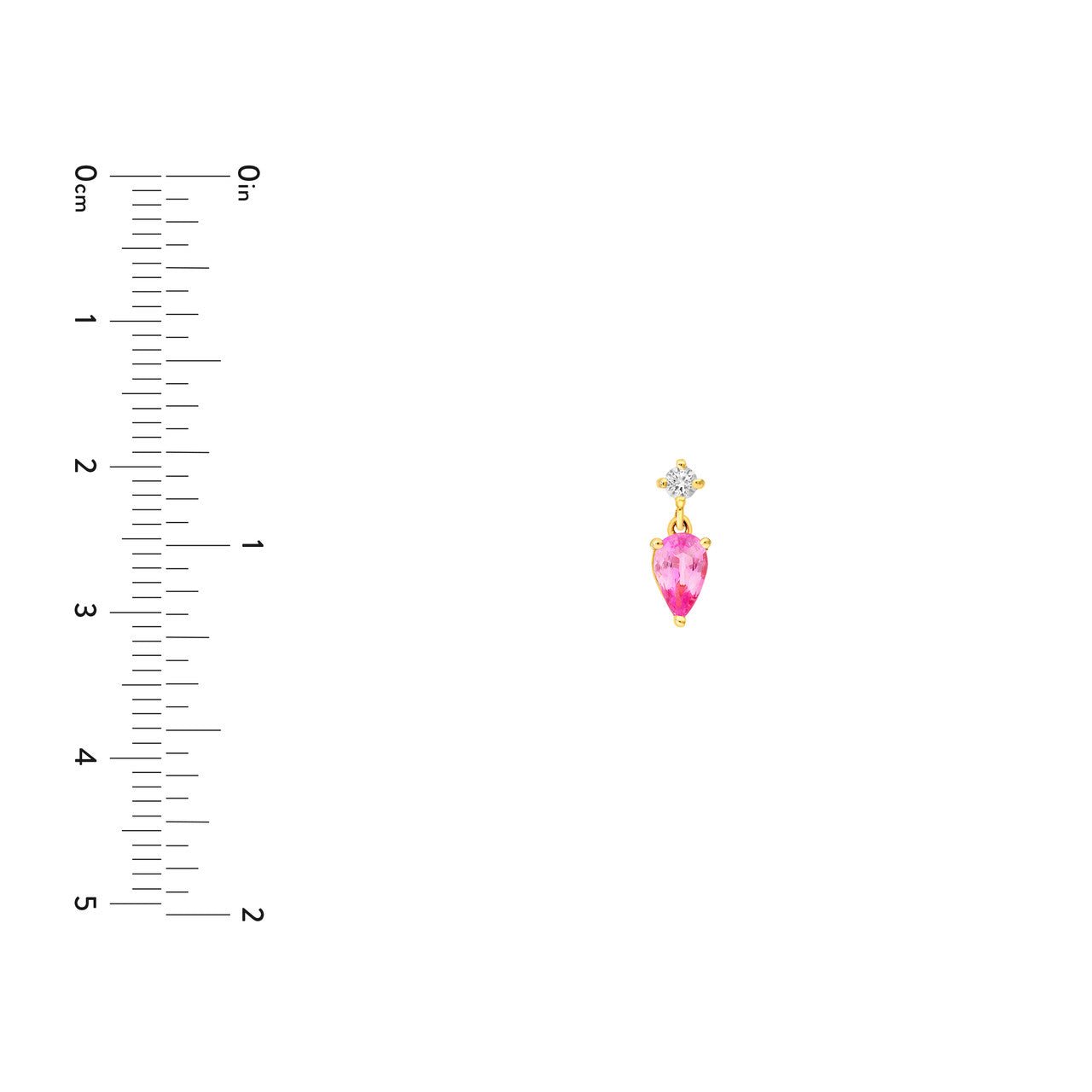 Birmingham Jewelry - 14K Yellow Gold Pear Shape Pink Sapphire & Diamond Stud Earrings - Birmingham Jewelry