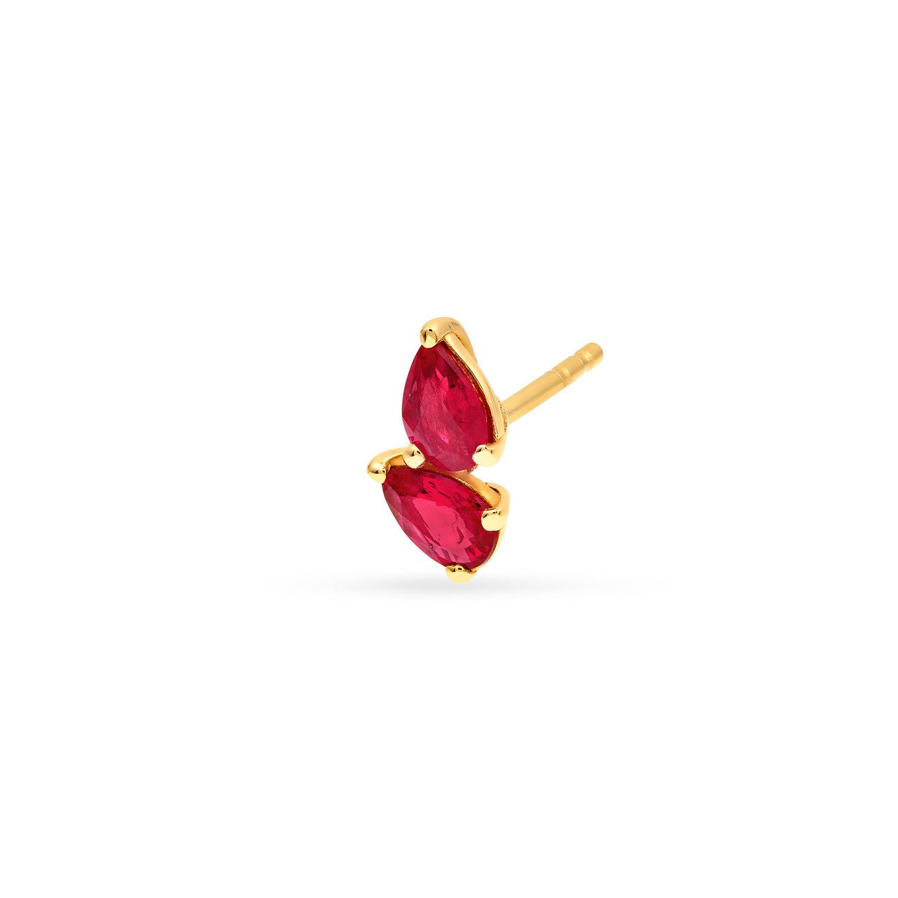 Birmingham Jewelry - 14K Yellow Gold Pear Shape Ruby Stud Earrings - Birmingham Jewelry