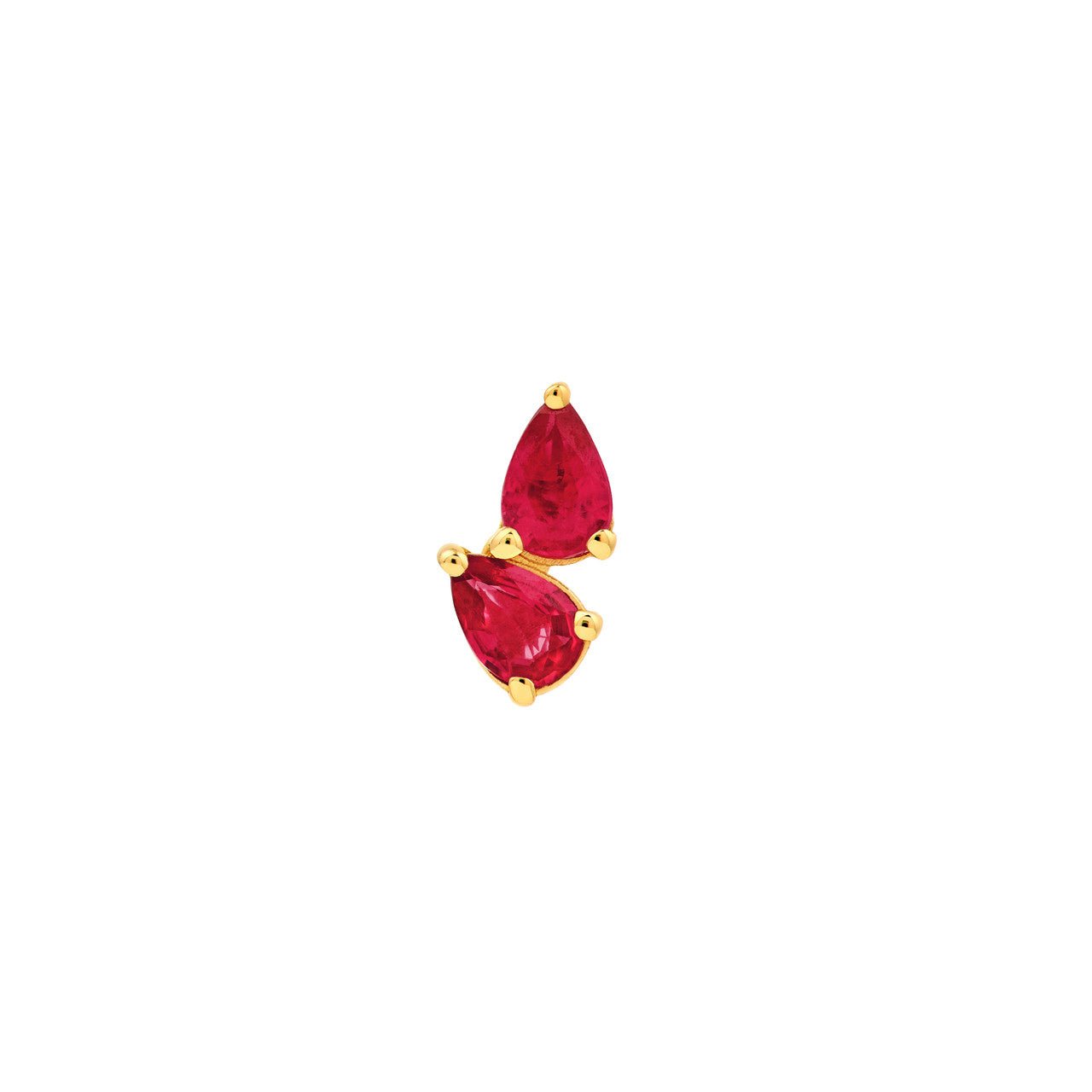 Birmingham Jewelry - 14K Yellow Gold Pear Shape Ruby Stud Earrings - Birmingham Jewelry