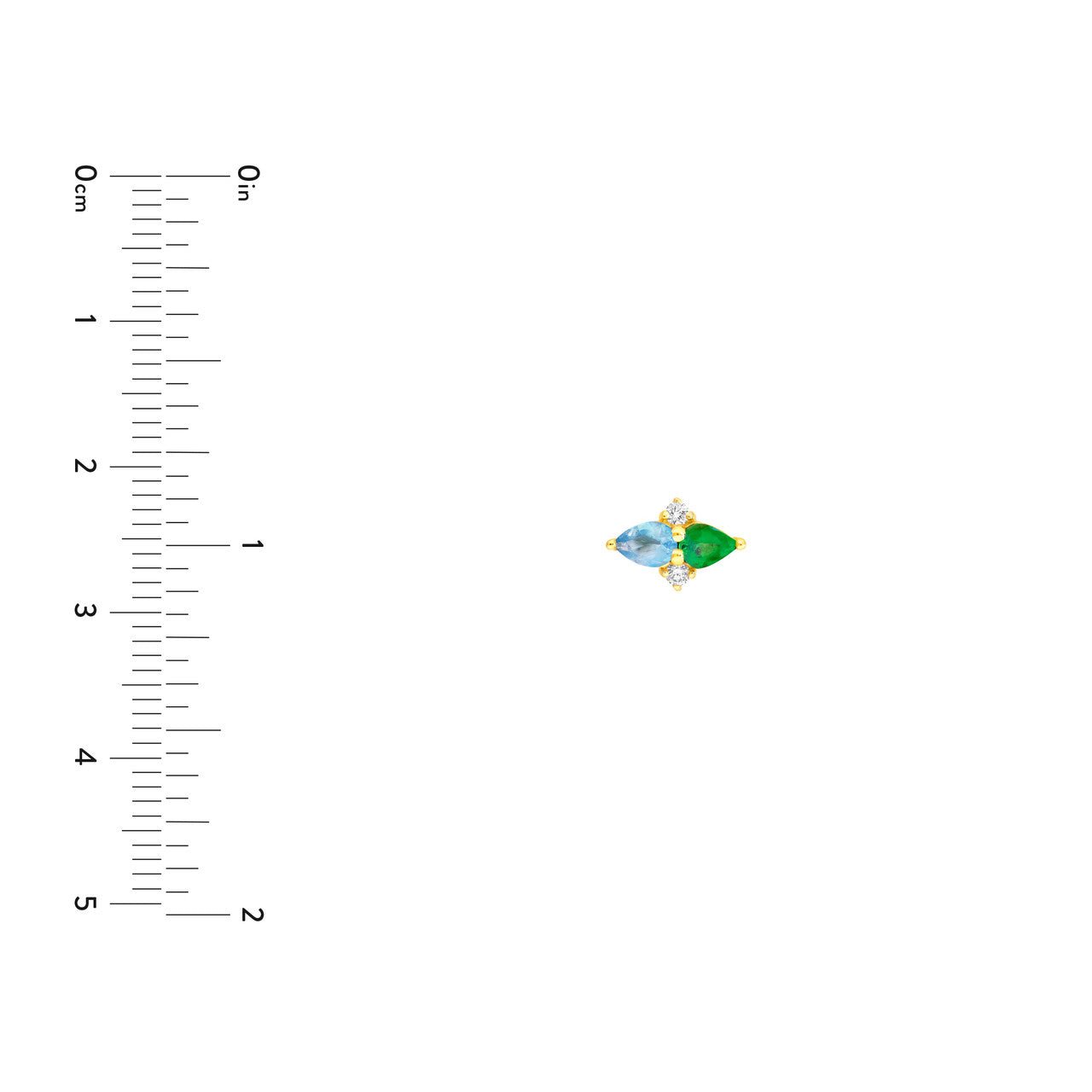 Birmingham Jewelry - 14K Yellow Gold Pear Shape Tsavorite Aquamarine & Diamond Earrings - Birmingham Jewelry