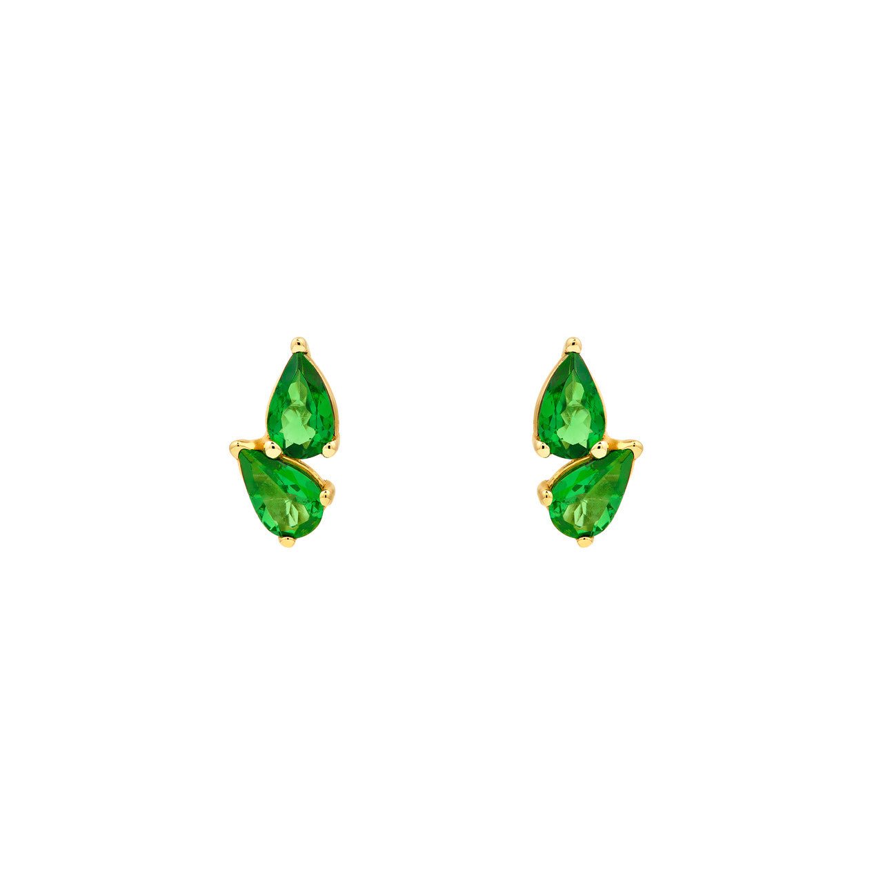 Birmingham Jewelry - 14K Yellow Gold Pear Tsavorite Stud Earrings - Birmingham Jewelry
