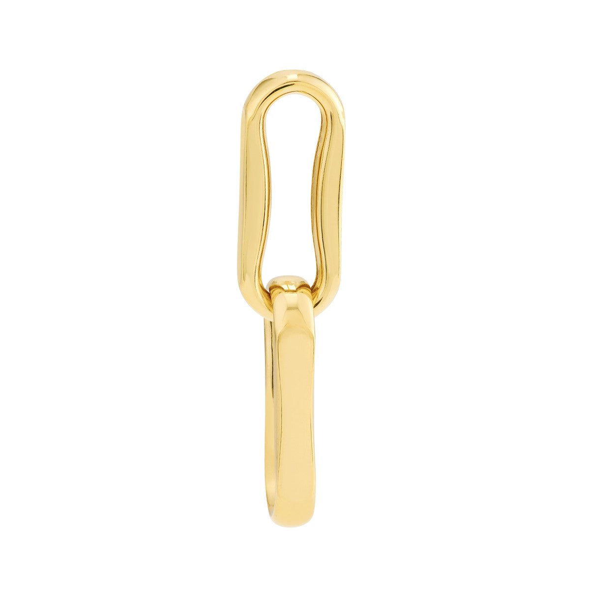Birmingham Jewelry - 14K Yellow Gold Pinched Oval Link Dangle Earrings - Birmingham Jewelry