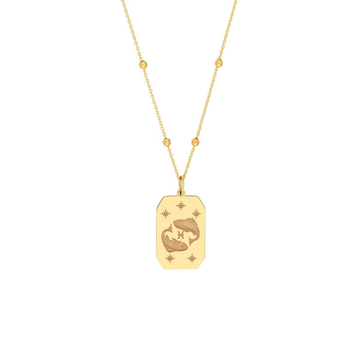 Birmingham Jewelry - 14K Yellow Gold Pisces Engraved Pendant - Birmingham Jewelry
