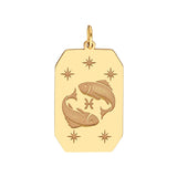 Birmingham Jewelry - 14K Yellow Gold Pisces Engraved Pendant - Birmingham Jewelry