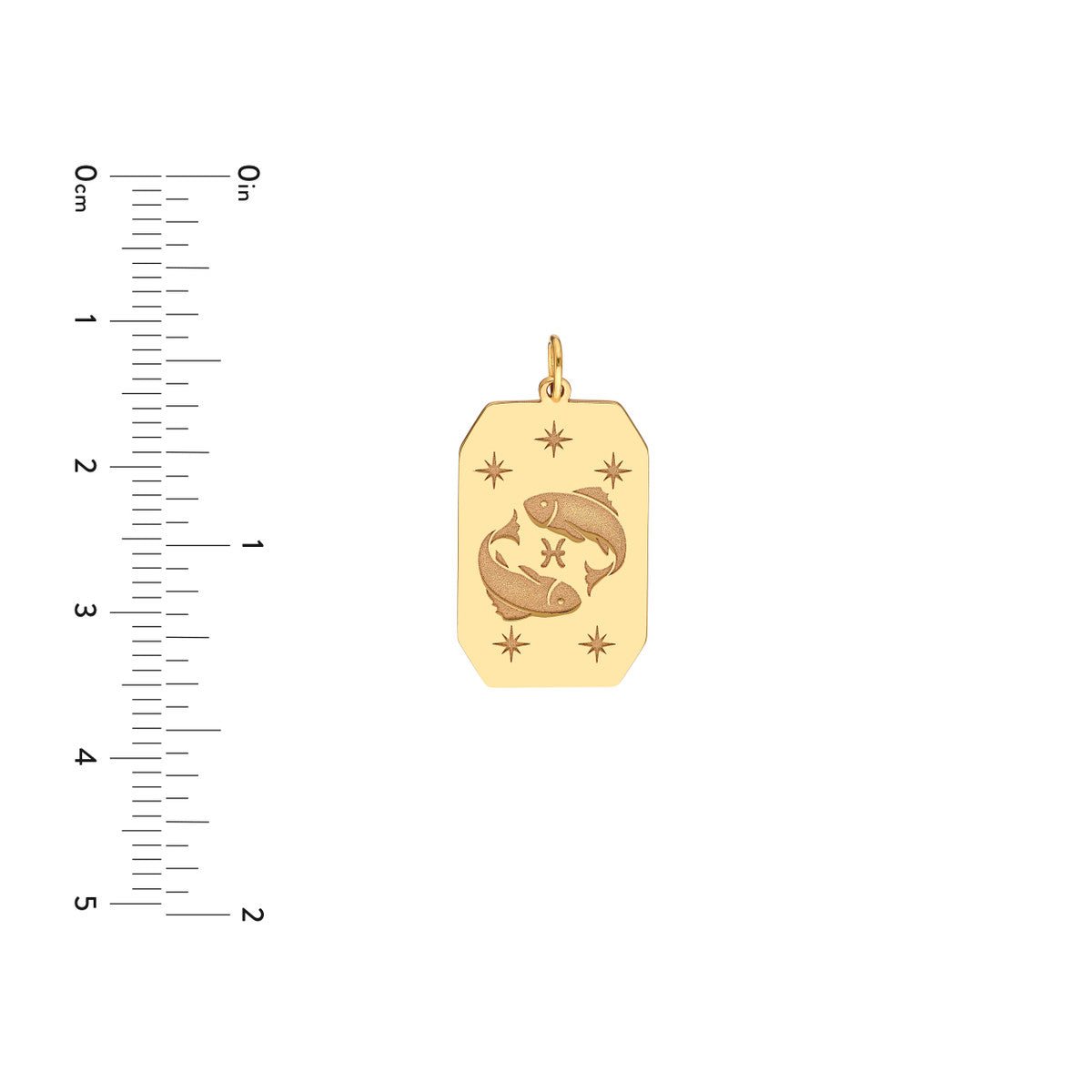 Birmingham Jewelry - 14K Yellow Gold Pisces Engraved Pendant - Birmingham Jewelry