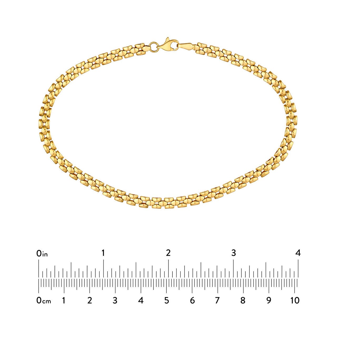 Birmingham Jewelry - 14K Yellow Gold Polished 2+1 Square Link Chain - Birmingham Jewelry