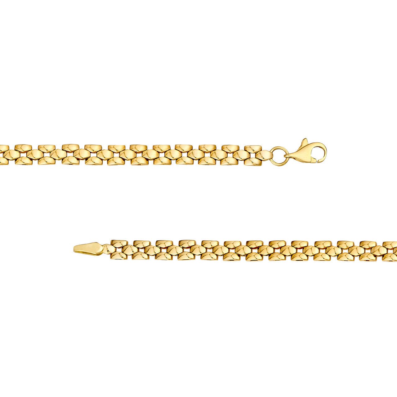 Birmingham Jewelry - 14K Yellow Gold Polished 2+1 Square Link Chain - Birmingham Jewelry