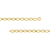 Birmingham Jewelry - 14K Yellow Gold Polished And Textured Oval Link Bracelet - Birmingham Jewelry