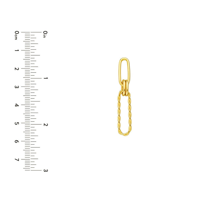 Birmingham Jewelry - 14K Yellow Gold Polished and Twist Paper Clip Earrings - Birmingham Jewelry