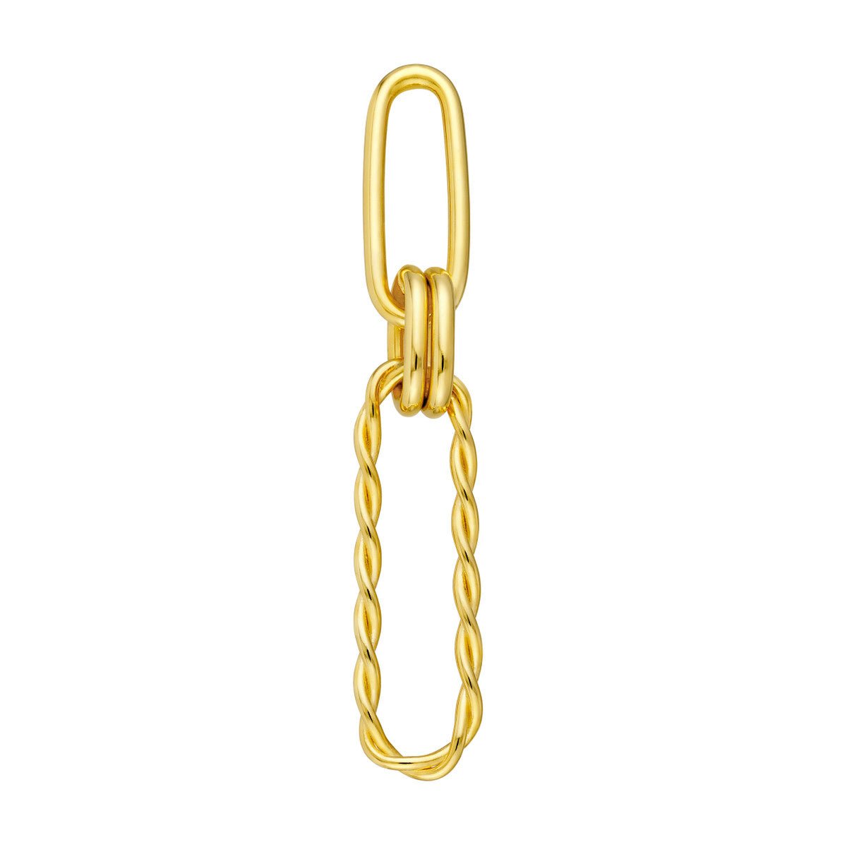 Birmingham Jewelry - 14K Yellow Gold Polished and Twist Paper Clip Earrings - Birmingham Jewelry