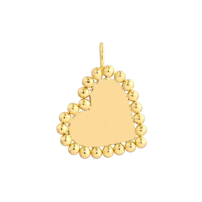 Birmingham Jewelry - 14K Yellow Gold Polished Ball Heart Pendant - Birmingham Jewelry