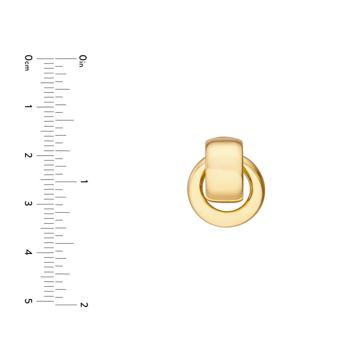 Birmingham Jewelry - 14K Yellow Gold Polished Door Knocker Hoop Earrings - Birmingham Jewelry