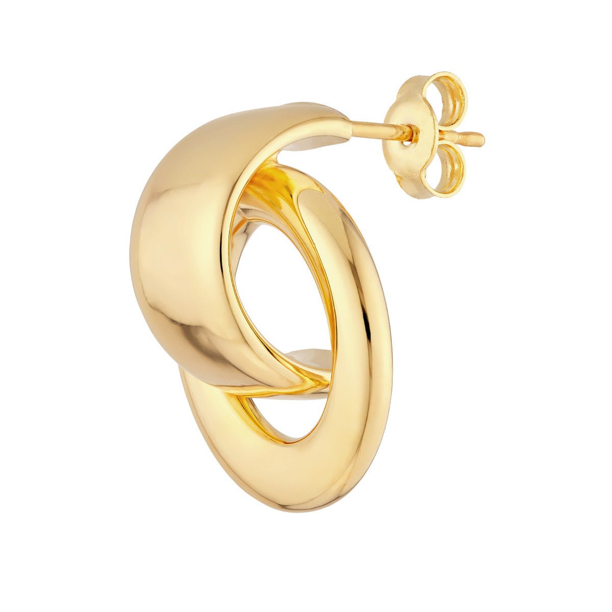 Birmingham Jewelry - 14K Yellow Gold Polished Door Knocker Hoop Earrings - Birmingham Jewelry