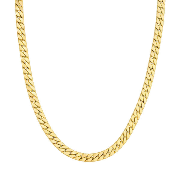 Birmingham Jewelry - 14K Yellow Gold Polished Flat Curb Chain - Birmingham Jewelry